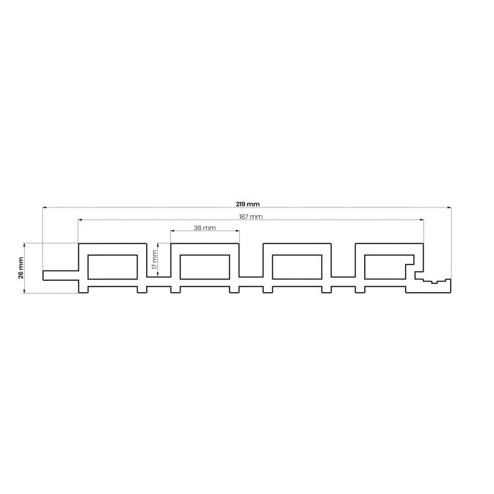 Deska Kompozytowa Lamelowa Premium Teak – dł. 2,9 m Deska Kompozytowa Lamelowa Premium Teak – dł. 2,9 m