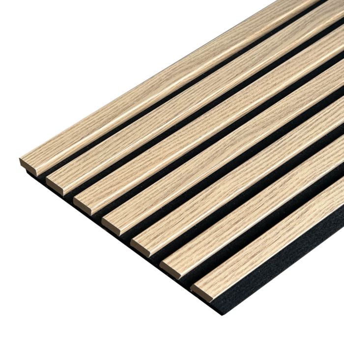 Lamele ścienne akustyczne na filcu Dąb Jasny 2,1 x 30,5 cm – dł. 2,7 m Lamele ścienne akustyczne na filcu Dąb Jasny 2,1 x 30,5 cm – dł. 2,7 m