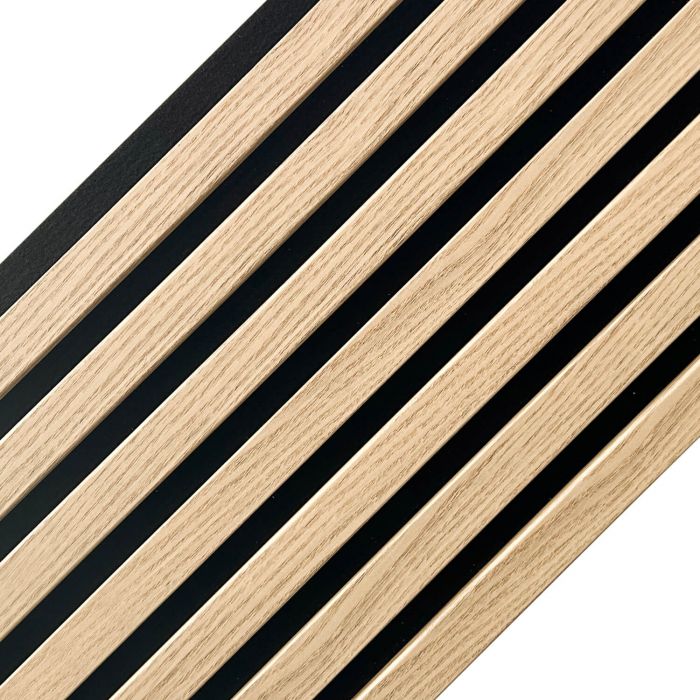 Lamele ścienne akustyczne na filcu Dąb Jasny 2,1 x 30,5 cm – dł. 2,7 m Lamele ścienne akustyczne na filcu Dąb Jasny 2,1 x 30,5 cm – dł. 2,7 m