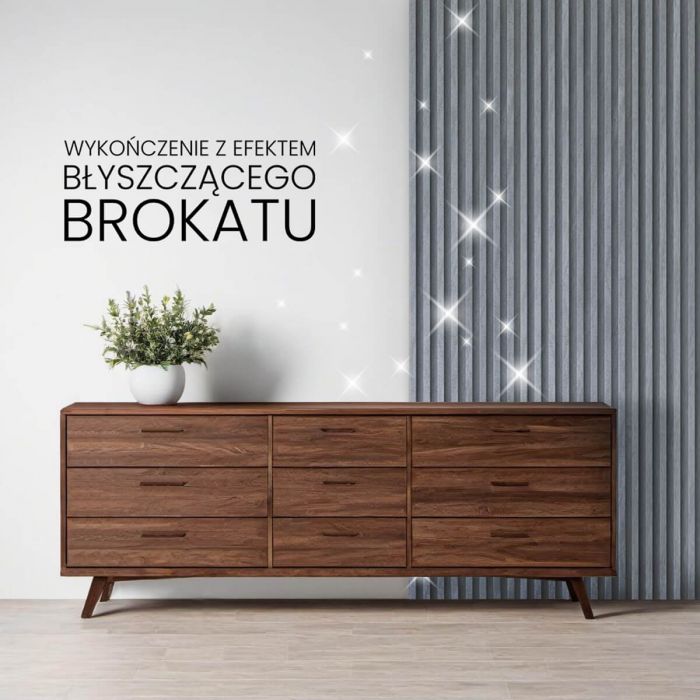 Listwa Lamelowa Startowa Szary Brokat 2,4 x 2,4 cm – dł. 2,7 m