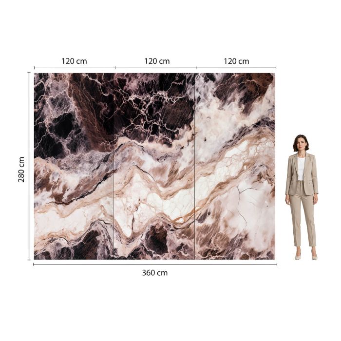 Sienų plokštė XXL Emperador Juodas Blizgis 360 x 280 cm 3 mm – 3 vnt. rinkinys (ABC)