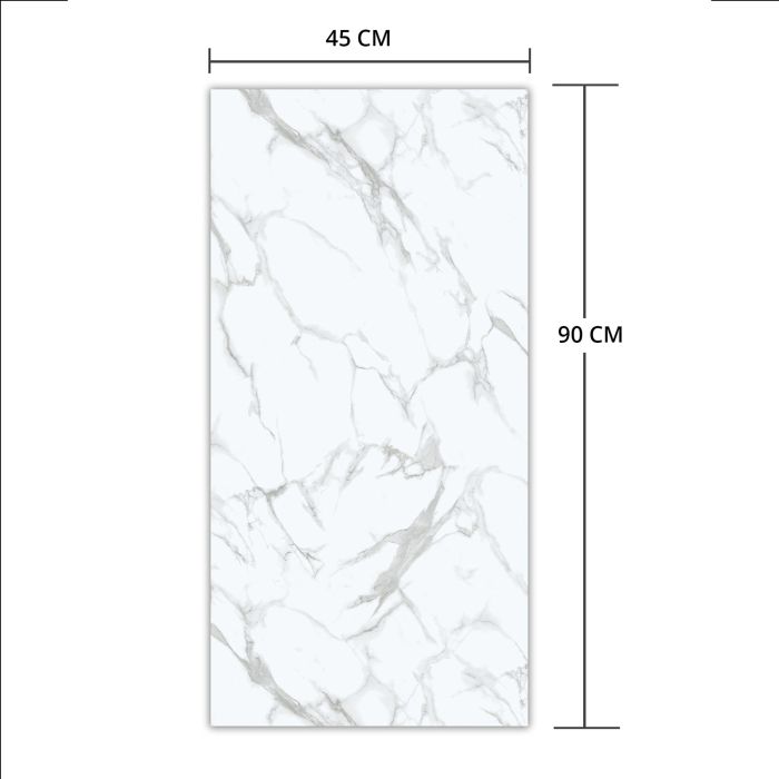 Vinilinės grindų plytelės SPC Marmuras Calacatta Baltas Matinis 90 x 45 cm 4 mm – 5 vnt. Vinilinės grindų plytelės SPC Marmuras Calacatta Baltas Matinis 90 x 45 cm 4 mm – 5 vnt.