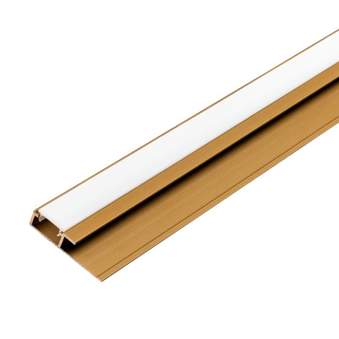 Baigiamasis LED aliumininis profilis 4,5 mm sienų plokštėms Auksinis Matinis – 2,9 m Baigiamasis LED aliumininis profilis 4,5 mm sienų plokštėms Auksinis Matinis – 2,9 m