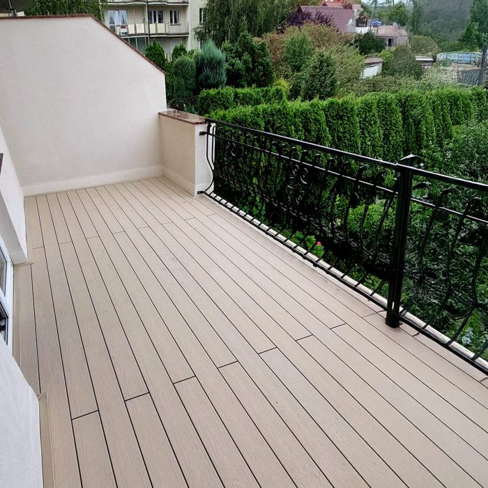 Deska Tarasowa Kompozytowa Premium Ecru / Dąb Jasny – dł. 3,5 m