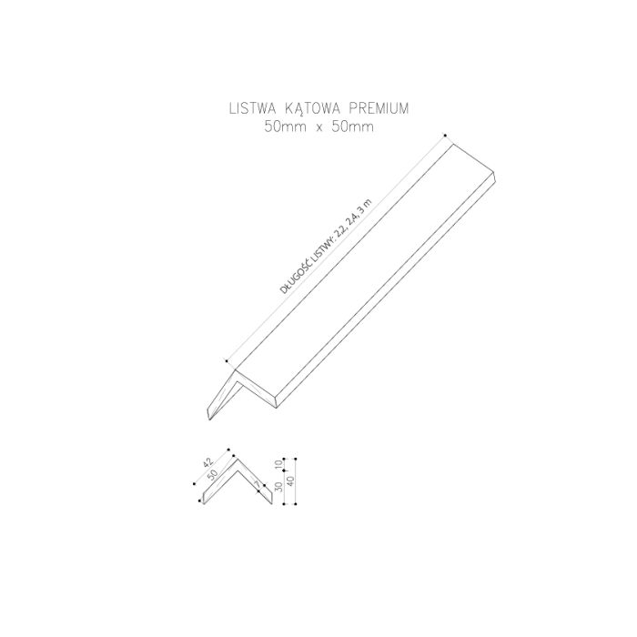 Listwa Kompozytowa Kątowa Premium Antracyt 50x50 mm – dł. 2,9 m Listwa Kompozytowa Kątowa Premium Antracyt 50x50 mm – dł. 2,9 m