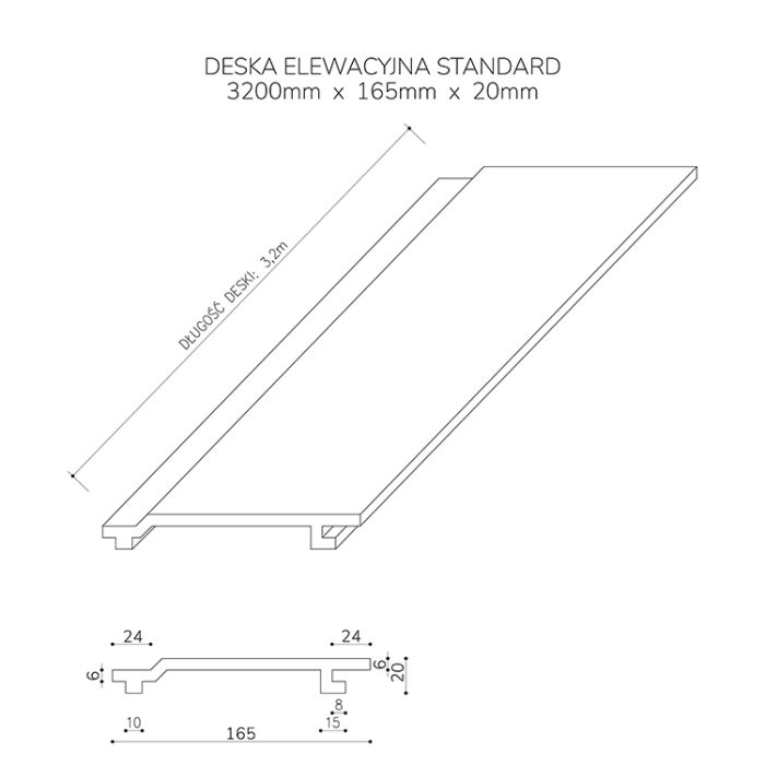 Deska Elewacyjna Kompozytowa Standard Antracyt - dł. 2,8 m Deska Elewacyjna Kompozytowa Standard Antracyt - dł. 2,8 m
