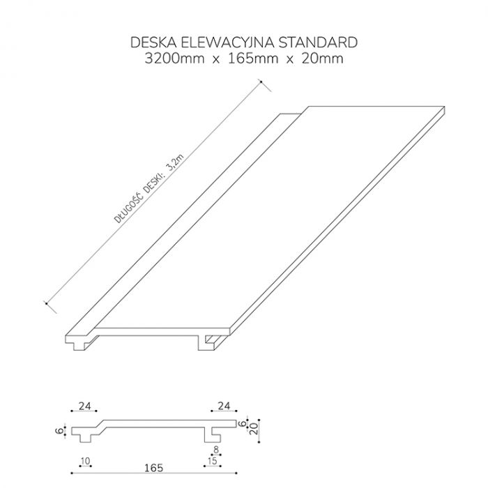 Deska Elewacyjna Kompozytowa Standard Brąz – dł. 2,8 m Deska Elewacyjna Kompozytowa Standard Brąz – dł. 2,8 m