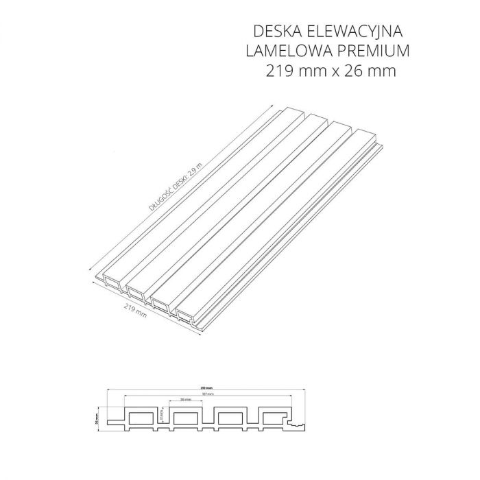 Deska Kompozytowa Lamelowa Premium Ecru – dł. 2,9 m Deska Kompozytowa Lamelowa Premium Ecru – dł. 2,9 m