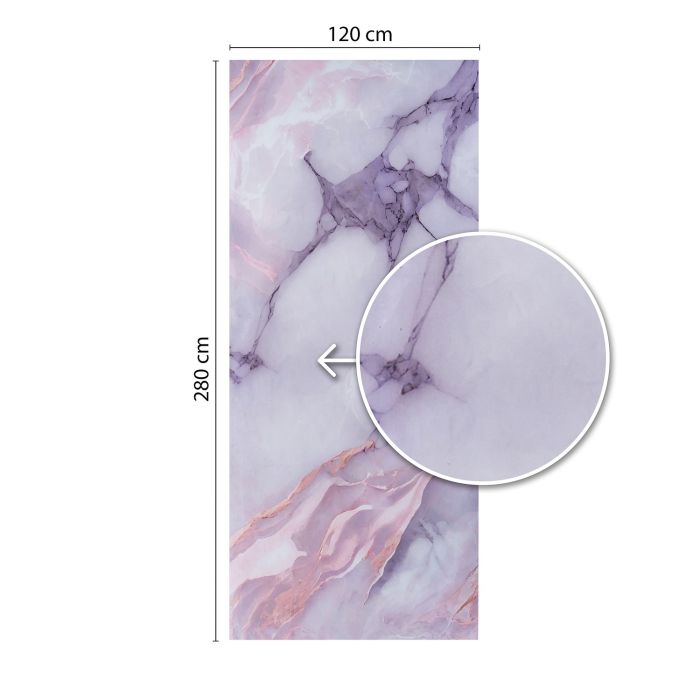 Sienų plokštė XXL Statuario Rožinis Blizgis 120 x 280 cm 3 mm (C)