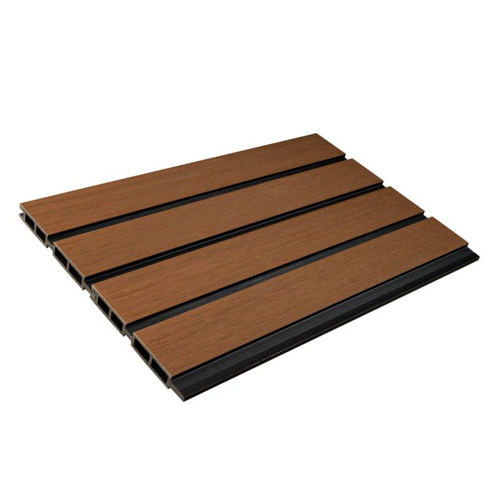 Lamelinė kompozitinė tvoros lenta DUO Premium Teak/Juodas – 1,8 m