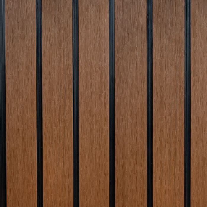 Lamelinė kompozitinė tvoros lenta DUO Premium Teak/Juodas – 1,8 m