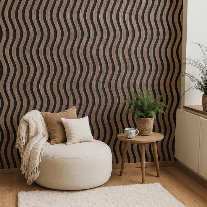 Lamele ścienne akustyczne na filcu S-Line Dąb Ciemny Fornir 2,1 x 30,5 cm – dł. 2,7 m Lamele ścienne akustyczne na filcu S-Line Dąb Ciemny Fornir 2,1 x 30,5 cm – dł. 2,7 m