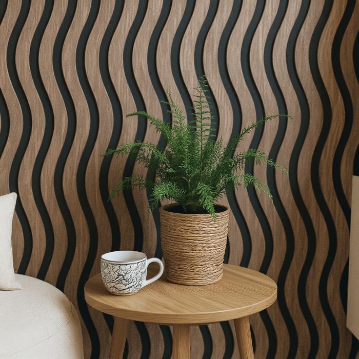 Lamele ścienne akustyczne na filcu S-Line Dąb Ciemny Fornir 2,1 x 30,5 cm – dł. 2,7 m Lamele ścienne akustyczne na filcu S-Line Dąb Ciemny Fornir 2,1 x 30,5 cm – dł. 2,7 m