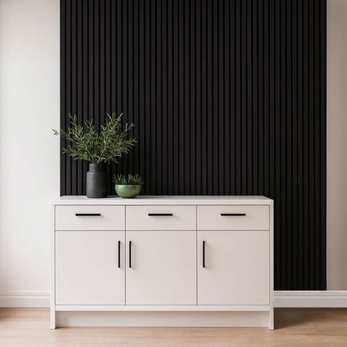 Lamele Ścienne Dekoracyjne Czarny Brokat 2,4 x 16,8 cm – dł. 2,7 m Lamele Ścienne Dekoracyjne Czarny Brokat 2,4 x 16,8 cm – dł. 2,7 m