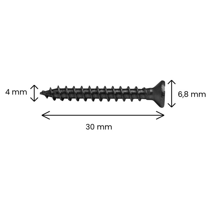 Wkręt 4 x 30 mm ze stali nierdzewnej Czarny – 100 szt. Wkręt 4 x 30 mm ze stali nierdzewnej Czarny – 100 szt.
