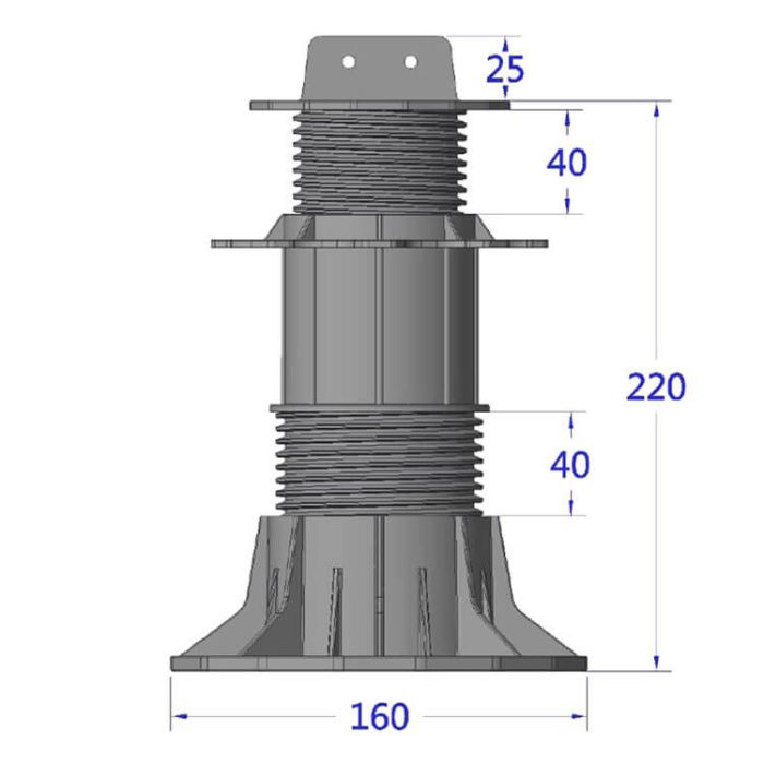 Wspornik Tarasowy Regulowany pod legar ETL 140-220 mm Wspornik Tarasowy Regulowany pod legar ETL 140-220 mm