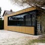 Kompozitinės fasado lamelės Premium Trapecija Light Oak / Juodas – 2,9 m