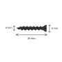 Wkręt 4 x 25 mm ze stali nierdzewnej Czarny – 200 szt.