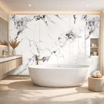 Sienų plokštė SPC Marmuras Carrara Baltas Blizgis 120 x 280 cm 4 mm (A)