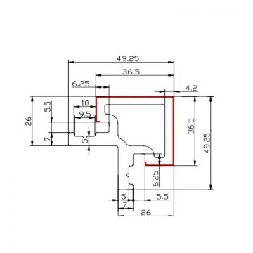 Kompozitinė kampinė lamelinė juosta Trapecija Light Oak 36,5 mm – dł. 2,9 m