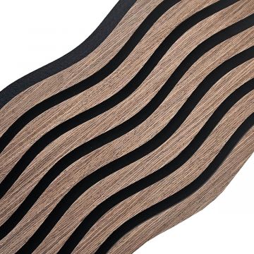 Sieninės akustinės lamelės ant veltinio S-Line Ąžuolas Tamsus Faneruotė 2,1 x 30,5 cm – 2,7 m