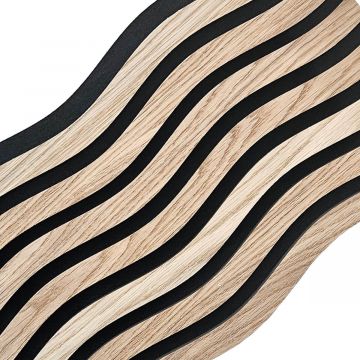 Sieninės akustinės lamelės ant veltinio S-Line Ąžuolas Natūralus Faneruotė 2,1 x 30,5 cm – 2,7 m