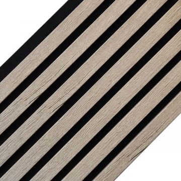 Sieninės akustinės lamelės ant veltinio Ąžuolas Sonoma  2,1 x 30,5 cm – 2,7 m