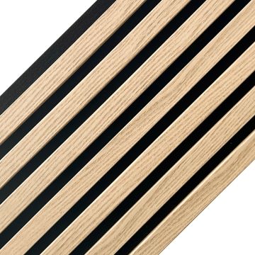 Sieninės akustinės lamelės ant veltinio Ąžuolas Šviesus 2,1 x 30,5 cm – 2,7 m