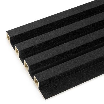 Sieninės dekoratyvinės lamelės Juodas Blizgučiai 2,4 x 16,8 cm – 2,7 m