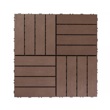 Plytelė terasai Uni-Floor PVC ECO Ruda 29 x 29 x 2 cm