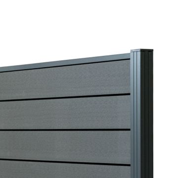 Kompozitinis tvoros komplektas Standard Antracito – 2 stulpai Kompozitinis tvoros komplektas Standard Antracito – 2 stulpai