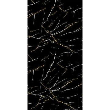 Sienų plokštė SPC Marmuras Marquina Juodas Blizgis 60 x 120 cm 4 mm