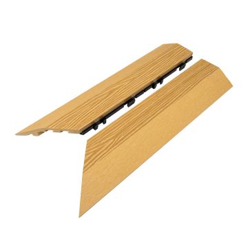 Plytelė terasai kompozitinė kampinė kairinė 3D Medaus Teak