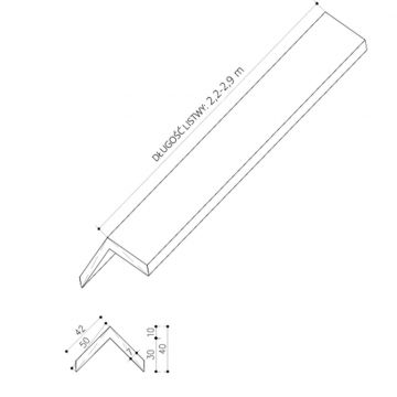 Kampinis kompozitinis profilis Premium Gintarinis Ąžuolas 50x50 mm fasado lamelėms DUO/Trapecija – 2,9 m