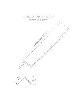 Kampinis kompozitinis profilis Standard/3D Ruda – 2,4 m