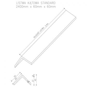 Kampinis kompozitinis profilis 3D Medaus Teak – 2,4 m