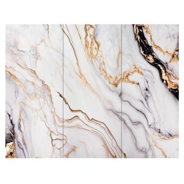 Sienų plokštė XXL Arabescato Auksinis Blizgis 360 x 280 cm 3 mm – 3 vnt. rinkinys (ABC)