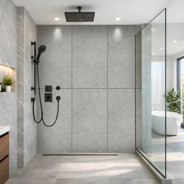 Sienų plokštė SPC Akmuo Limestone Pilkas Matinis 60 x 120 cm 4 mm Sienų plokštė SPC Akmuo Limestone Pilkas Matinis 60 x 120 cm 4 mm