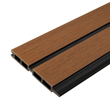 Lamelinė kompozitinė tvoros lenta DUO Premium Teak/Juodas &ndash; 1,8 m