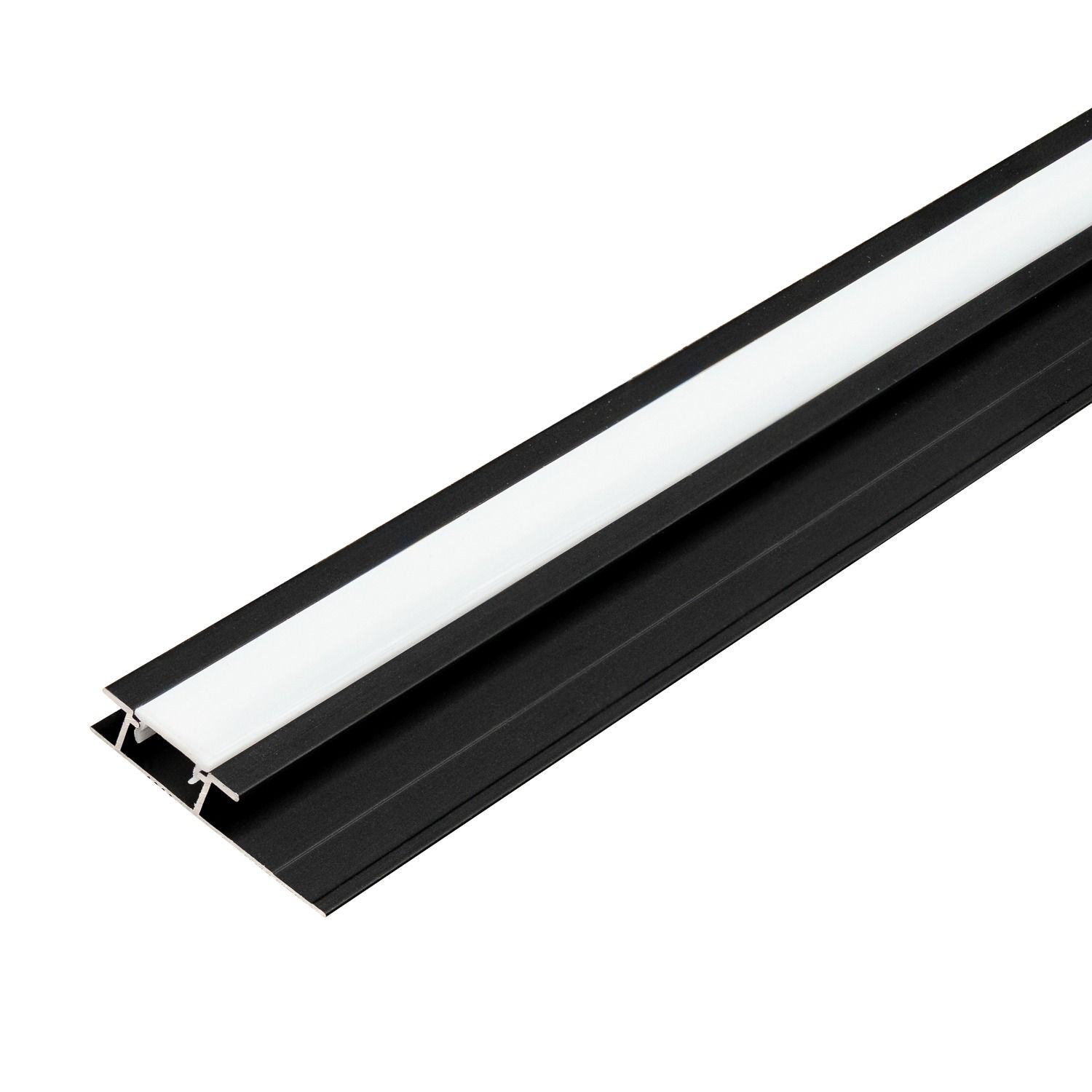 LED jungtis aliumininė 4,5 mm sienų plokštėms Juodas Matinis – 2,9 m