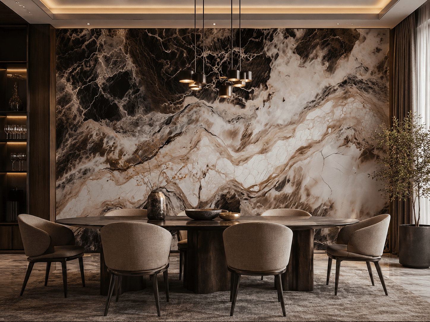 Sienų plokštė XXL Emperador Juodas Blizgis 360 x 280 cm 3 mm – 3 vnt. rinkinys (ABC)