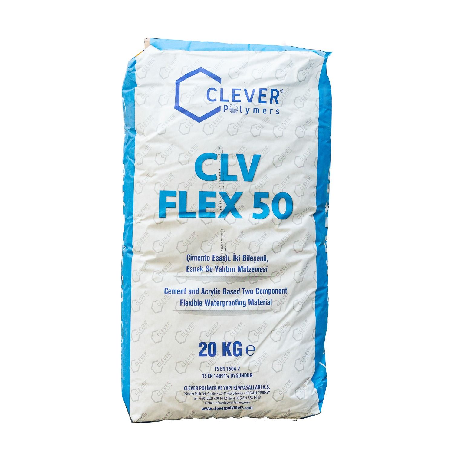 Dviejų komponentų polimerinė hidroizoliacija CLEVER CLV FLEX 50 – 20 kg + 4 l Dviejų komponentų polimerinė hidroizoliacija CLEVER CLV FLEX 50 – 20 kg + 4 l