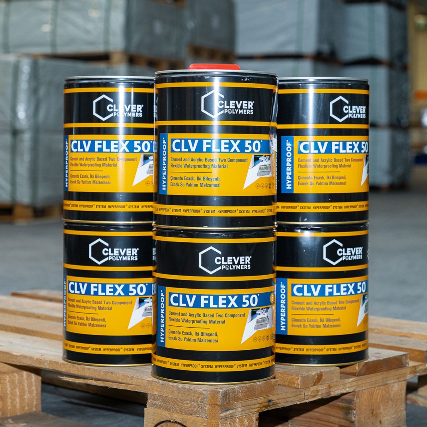 Dviejų komponentų polimerinė hidroizoliacija CLEVER CLV FLEX 50 – 20 kg + 4 l Dviejų komponentų polimerinė hidroizoliacija CLEVER CLV FLEX 50 – 20 kg + 4 l