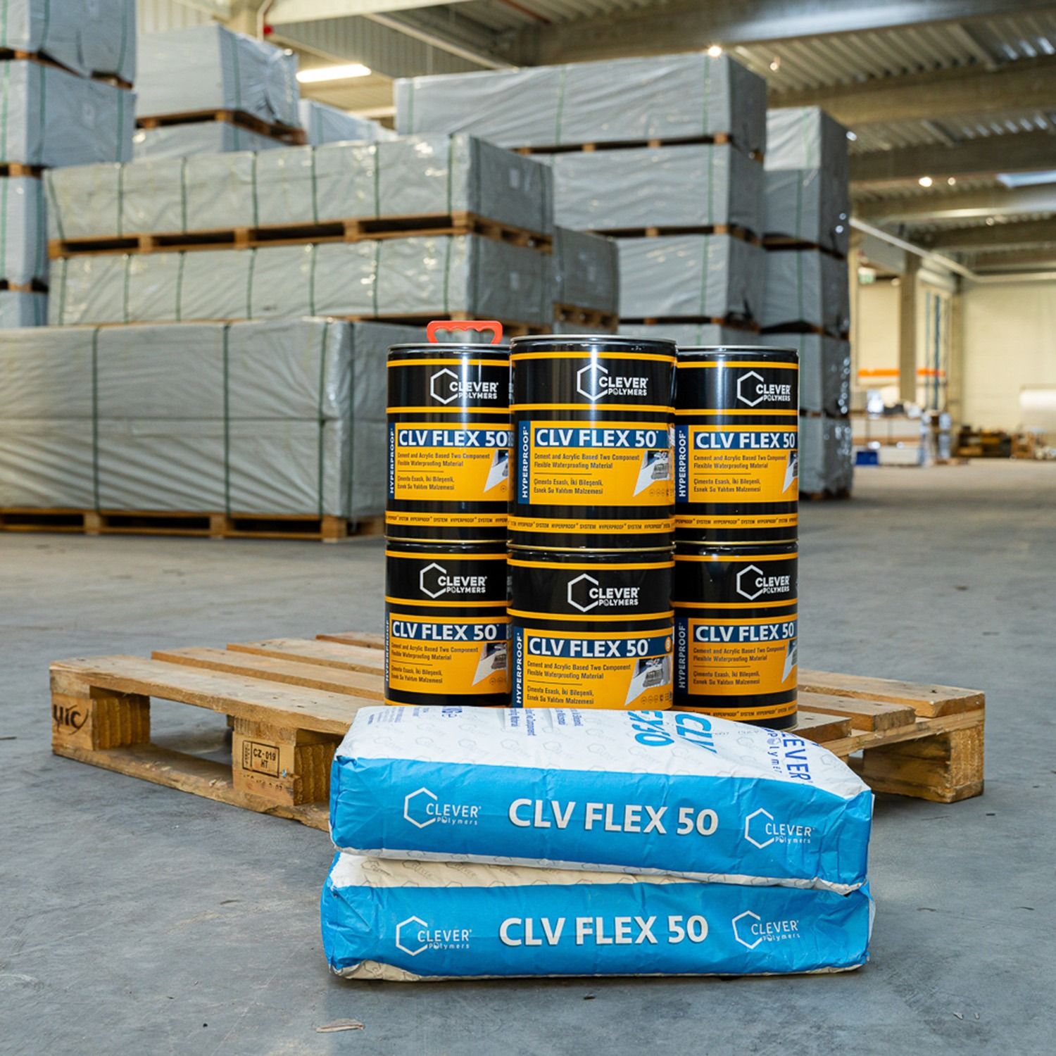 Dviejų komponentų polimerinė hidroizoliacija CLEVER CLV FLEX 50 – 20 kg + 4 l Dviejų komponentų polimerinė hidroizoliacija CLEVER CLV FLEX 50 – 20 kg + 4 l
