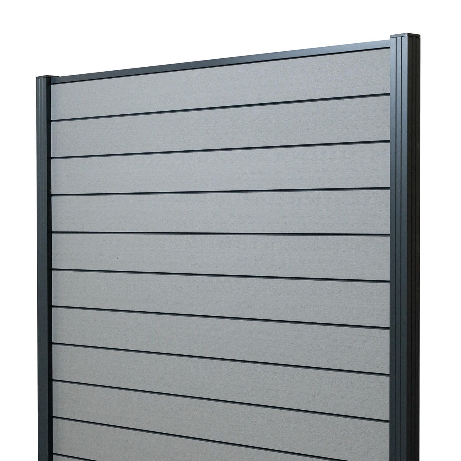 Kompozitinis tvoros komplektas Standard Pilkas – 2 stulpai Kompozitinis tvoros komplektas Standard Pilkas – 2 stulpai