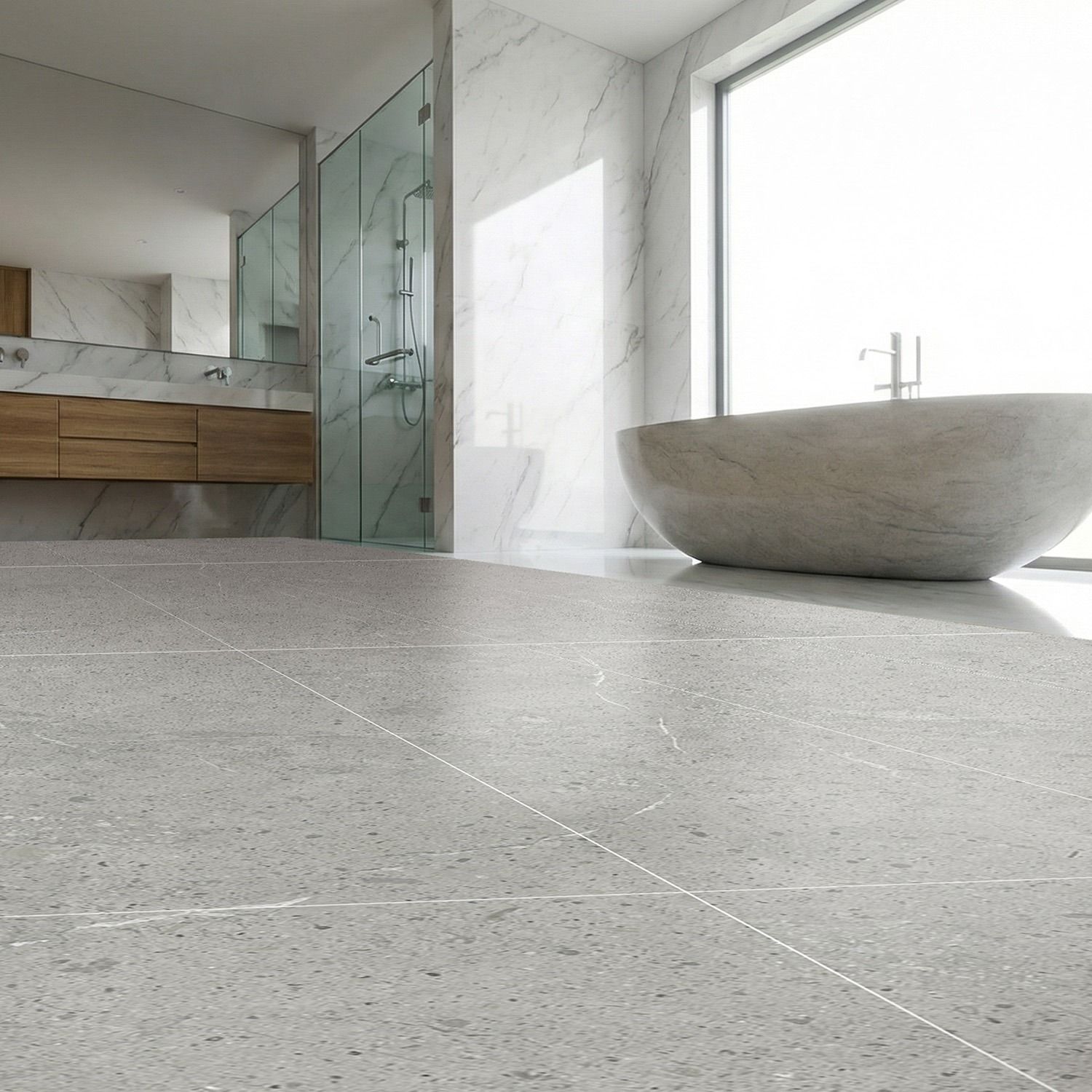 Vinilinė grindų plytelė SPC Akmuo Limestone Pilkas Matinis 90 x 45 cm 4 mm – 1 vnt. Vinilinė grindų plytelė SPC Akmuo Limestone Pilkas Matinis 90 x 45 cm 4 mm – 1 vnt.