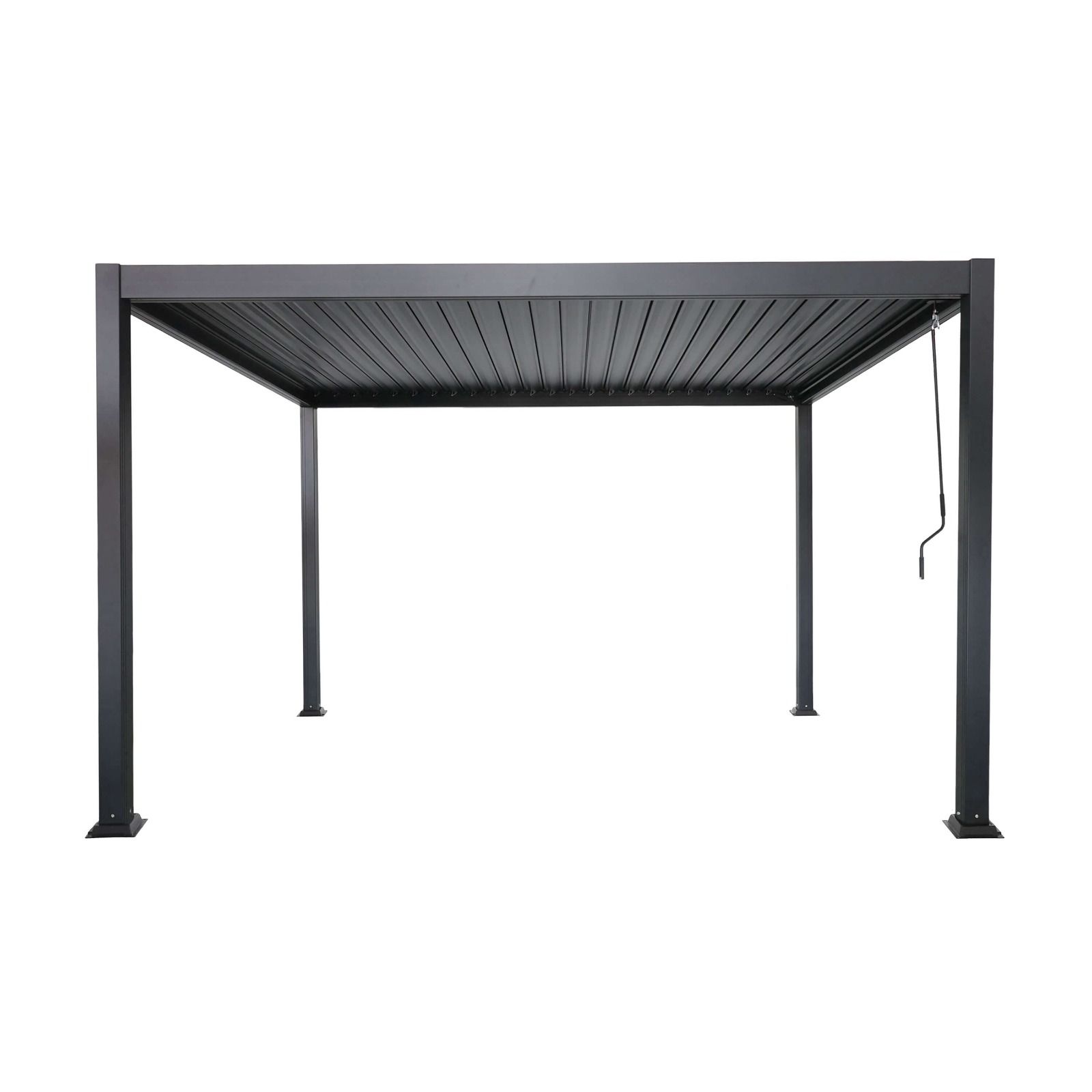 Aliumininė sodo pergola su reguliuojamu stogu Antracitas 3 x 3 m Aliumininė sodo pergola su reguliuojamu stogu Antracitas 3 x 3 m