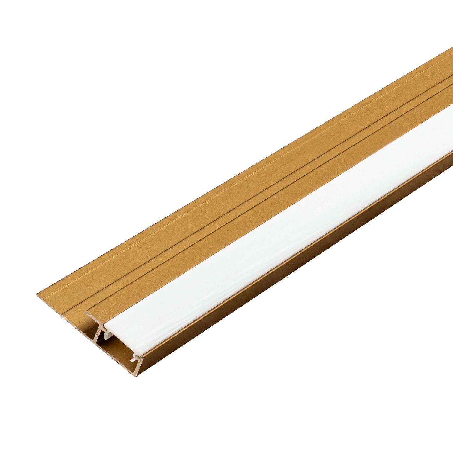 Baigiamasis LED aliumininis profilis 4,5 mm sienų plokštėms Auksinis Matinis – 2,9 m Baigiamasis LED aliumininis profilis 4,5 mm sienų plokštėms Auksinis Matinis – 2,9 m