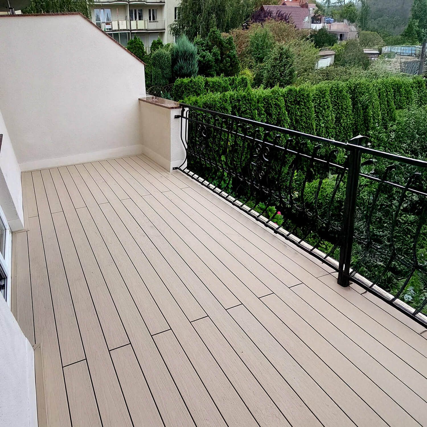 Deska Tarasowa Kompozytowa Premium Ecru / Dąb Jasny – dł. 3,5 m