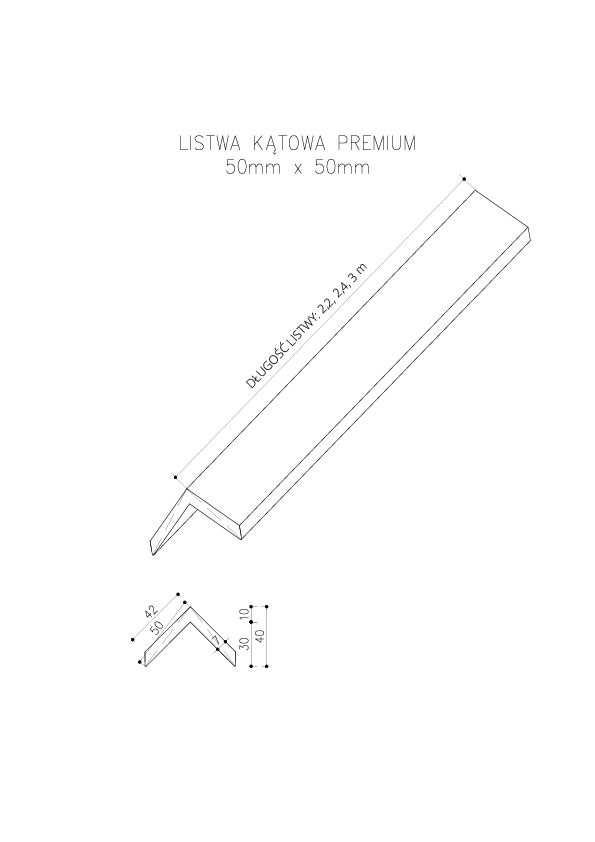 Listwa Kompozytowa Kątowa Premium Teak 50x50 mm – dł. 2,9 m Listwa Kompozytowa Kątowa Premium Teak 50x50 mm – dł. 2,9 m